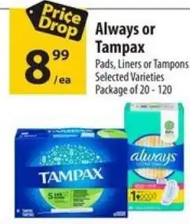 Co-op Always or Tampax offer