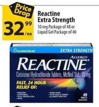 Co-op Reactine Extra Strength offer