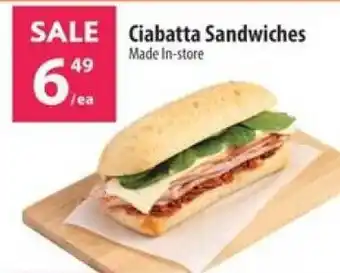 Co-op Ciabatta Sandwiches offer