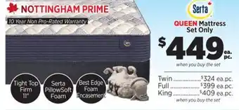 Surplus Furniture Nottingham Prime Queen Mattress Set offer