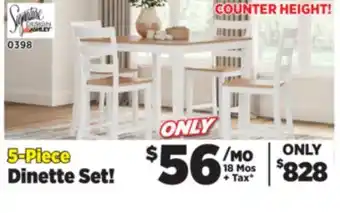 Surplus Furniture Gesthaven White Counter Height 5Pc Dinette Set offer