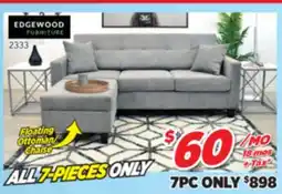 Surplus Furniture 7PC Package: Lagoon Ash 2Pc Sofa & Ottoman offer