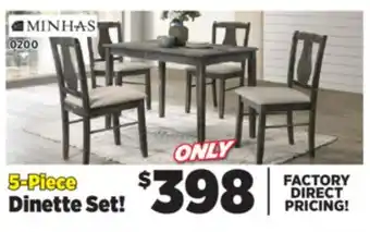 Surplus Furniture Kaylee Weather 5Pc Dinette Set offer