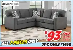 Surplus Furniture 7PC Package: Grey 2Pc Sectional offer