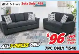 Surplus Furniture 7PC Package: Cameron Smoke Sofa & Loveseat offer