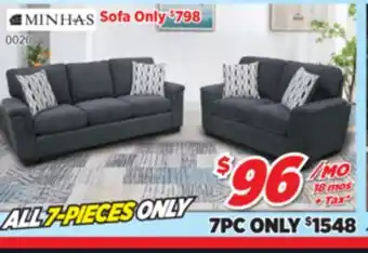 Surplus Furniture 7PC Package: Cameron Smoke Sofa & Loveseat offer