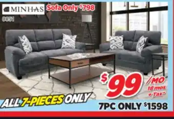 Surplus Furniture 7PC Package: Galt Granite Sofa & Loveseat offer