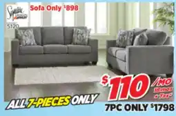 Surplus Furniture 7PC Package: Deltona Graphite Sofa & Loveseat offer