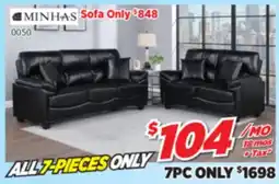 Surplus Furniture 7PC Package: Felix Black Sofa & Loveseat offer