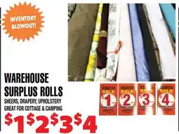 Len's Mill Stores Warehouse Surplus Rolls offer