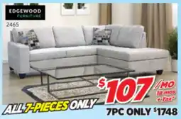 Surplus Furniture 7PC Package: Naples Silver 2Pc Sectional offer