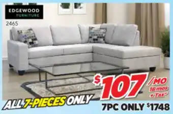 Surplus Furniture 7PC Package: Naples Silver 2Pc Sectional offer