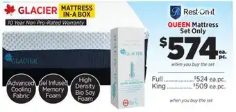 Surplus Furniture Galcier Queen Mattress Set offer