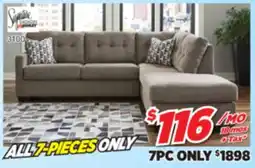 Surplus Furniture 7PC Package: Mahoney Chocolate 2Pc Sectional offer