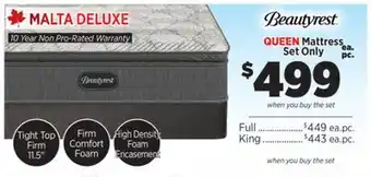 Surplus Furniture Malta Deluxe Queen Mattress Set offer