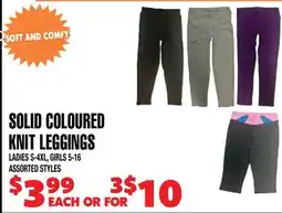 Len's Mill Stores Solid Coloured Knit Leggings offer