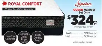 Surplus Furniture Royal Comfort Queen Mattress Set offer