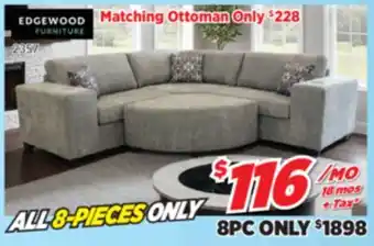 Surplus Furniture 8PC Package: Brandon Grey 3Pc Sectional offer