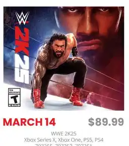 GameStop WWE 2K25 Xbox Series X, Xbox One, PS5, PS4 offer