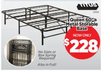 Surplus Furniture Queen 60 Metal Storable Base offer