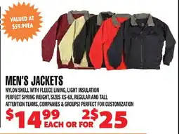 Len's Mill Stores Men's Jackets offer