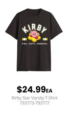 GameStop Kirby Star Varsity T-Shirt offer