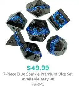 GameStop 7-Piece Blue Sparkle Premium Dice Set offer