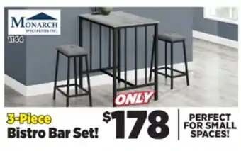 Surplus Furniture Grey/Black Metal 3PC Bar Set offer