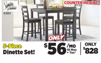 Surplus Furniture Bridson Gray Counter Height 5Pc Dinette Set offer