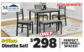 Surplus Furniture Grey/Black 5Pc Dinette Set offer