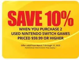 GameStop NINTENDO SWITCH GAMES offer