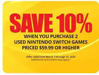 GameStop NINTENDO SWITCH GAMES offer