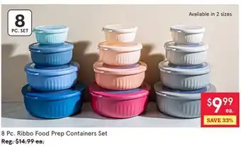 Kitchen Stuff Plus 8 Pc. Ribbo Food Prep Containers Set offer