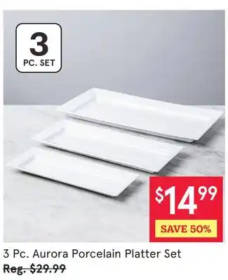 Kitchen Stuff Plus 3 Pc. Aurora Porcelain Platter Set offer