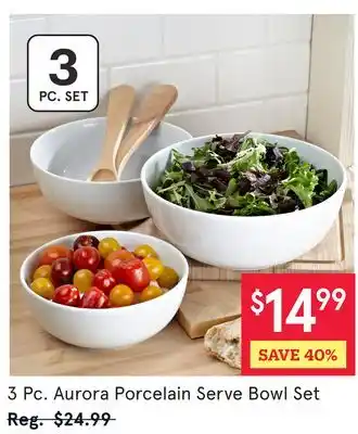 Kitchen Stuff Plus 3 Pc. Aurora Porcelain Serve Bowl Set offer