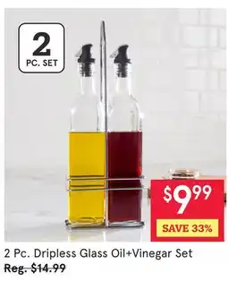 Kitchen Stuff Plus 2 Pc. Dripless Glass Oil + Vinegar Set offer