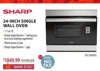 TA Appliances & Barbecues Sharp 24-INCH SINGLE WALL OVEN offer