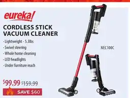 TA Appliances & Barbecues EUREKA! CORDLESS STICK VACUUM CLEANER offer