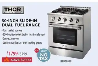 TA Appliances & Barbecues 30-INCH SLIDE-IN DUAL-FUEL RANGE offer