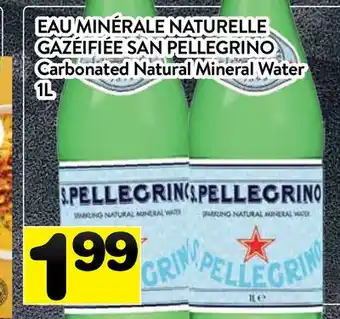 Supermarché PA EAU MINÉRALE NATURELLE GAZÉIFIÉE SAN PELLEGRINO | Carbonated Natural Mineral Water offer