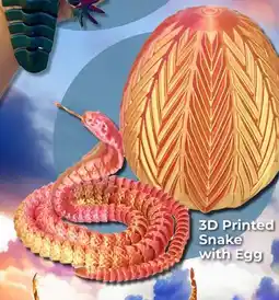 Showcase 3D Printed Snake with Egg offer