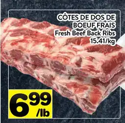 Supermarché PA CÔTES DE DOS DE BOEUF FRAIS | Fresh Beef Back Ribs offer