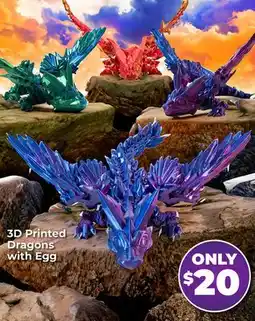 Showcase 3D Printed Dragons with Egg offer