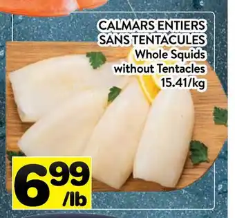 Supermarché PA CALMARS ENTIERS SANS TENTACULES | Whole Squids without Tentacles offer