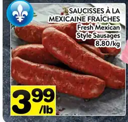 Supermarché PA SAUCISSES À LA MEXICAINE FRAÎCHES |Fresh Mexican Style Sausages offer