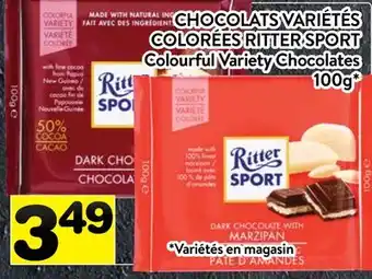 Supermarché PA CHOCOLATS VARIÉTÉS COLORÉES RITTER SPORT | Colourful Variety Chocolates offer