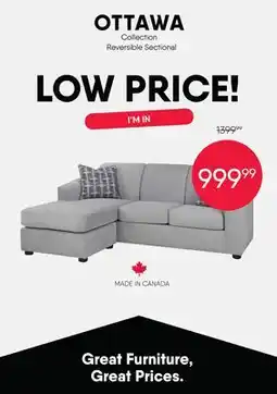 Meubles RD OTTAWA Reversible Sectional Collection offer