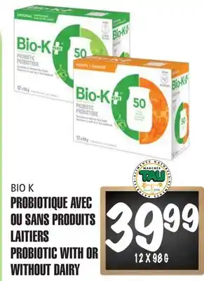 Marches Tau PROBIOTIQUE AVEC OU SANS PRODUITS LAITIERS BIO K offer