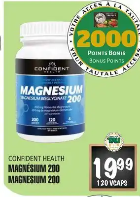 Marches Tau MAGNÉSIUM 200 CONFIDENT HEALTH offer