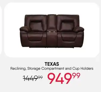 Meubles RD Texas - Reclining Loveseat with Console offer